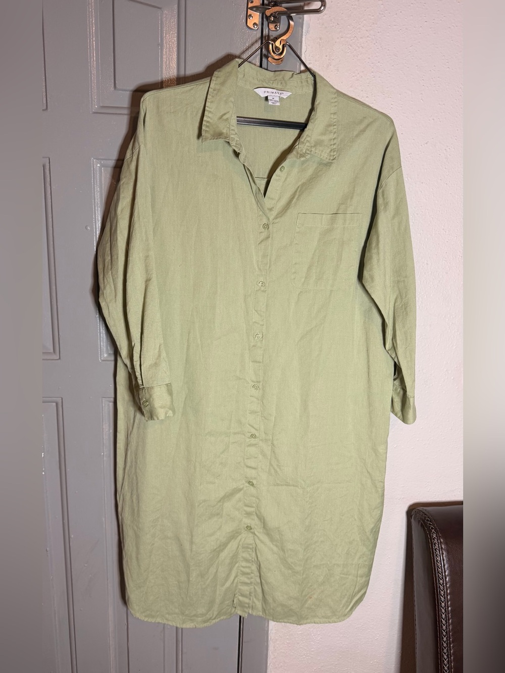 Primark Light Green Midi Shirt Dress
